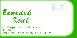 benedek keul business card